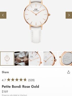Daniel Wellington Petite Bondi Rose Gold — White Strap